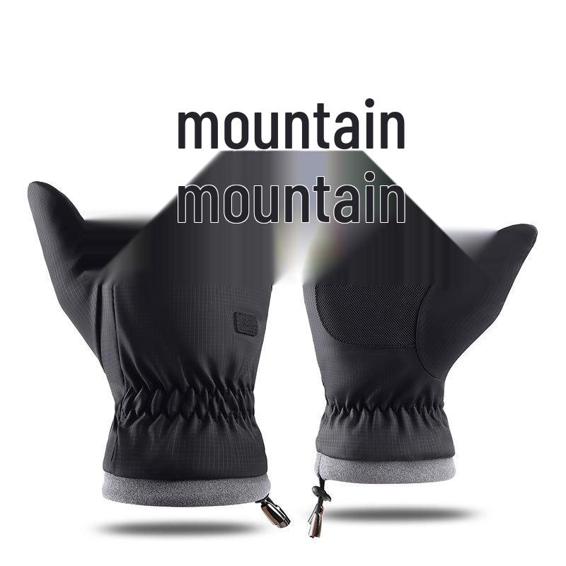 Men s Windproof Waterproof Touchscreen Winter Gloves: Thick, Velvet-Lined for Cycling and Skiing One Size