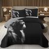 Lion Bedspread Twin King Safari Wild Aninal Coverlet Western Farmstyle Quilt Set Soft Luxury Reversible Grey Quilted Bedding Set