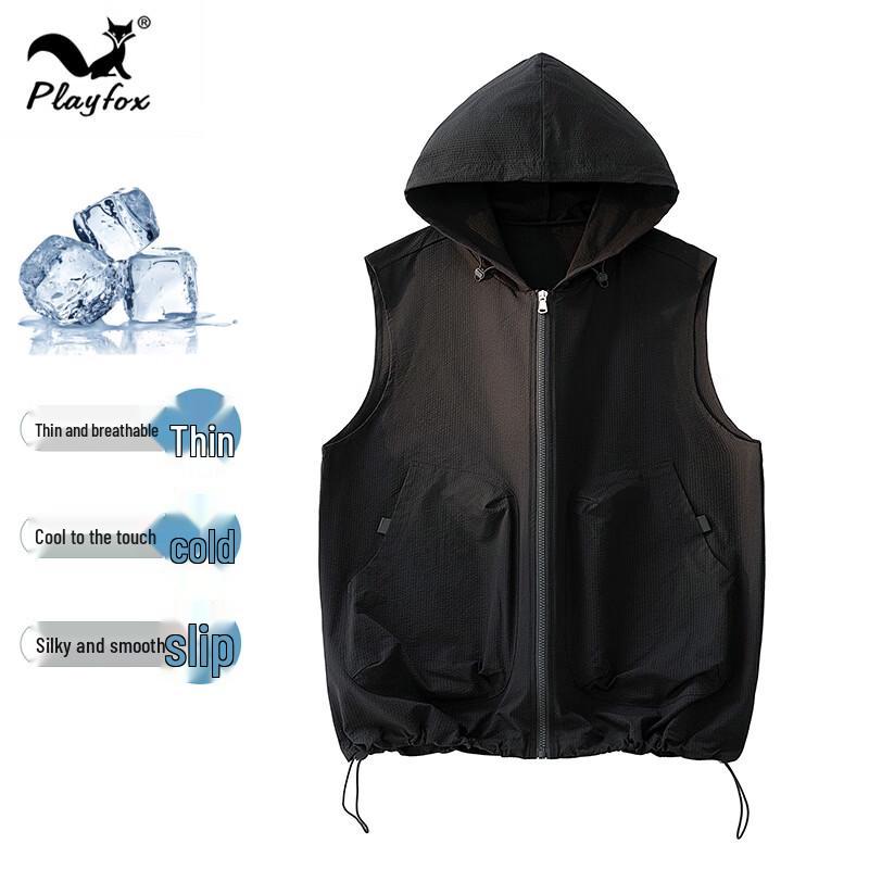 Men s Hooded Casual Vest L