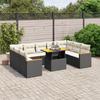 VidaXL Garden Lounge Set with Cushions 10 Pcs, Patio Sofas, Patio Furniture Set, Outdoor Furniture, Black 3273219