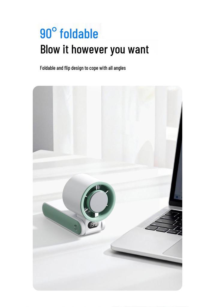 Turbo High-Speed Portable Handheld Fan with USB Charging & 199 Gear Digital Display