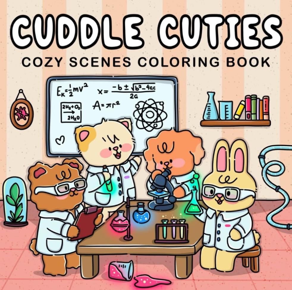 Cross-Border Adult & Teen Coloring Book: Cute Animal Characters for Easy Coloring