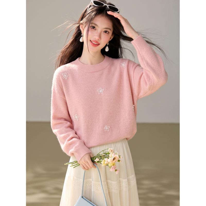 Women's Autumn/Winter 2026 Floral Knit Sweater
