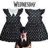 Kids The Addams Family Wednesday Cosplay Costume Soft Black Milk Silk Dress