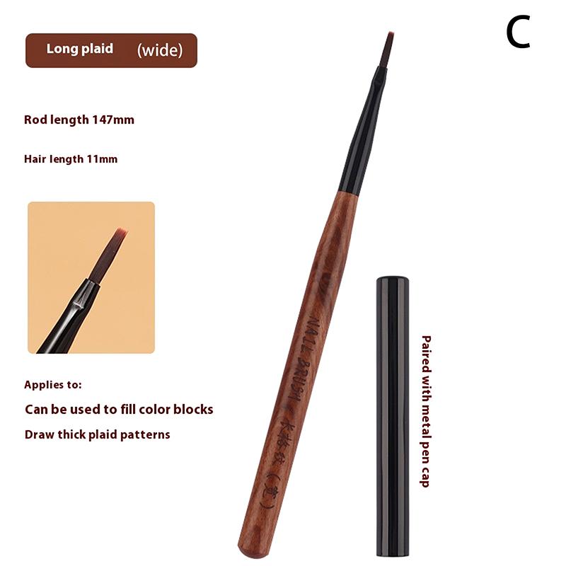 DIY Nail Art Liner Brush Set French Plaid Grid Pattern Drawing Pen for UV Gel Extension Painting - Nail Art Brushes Supplies