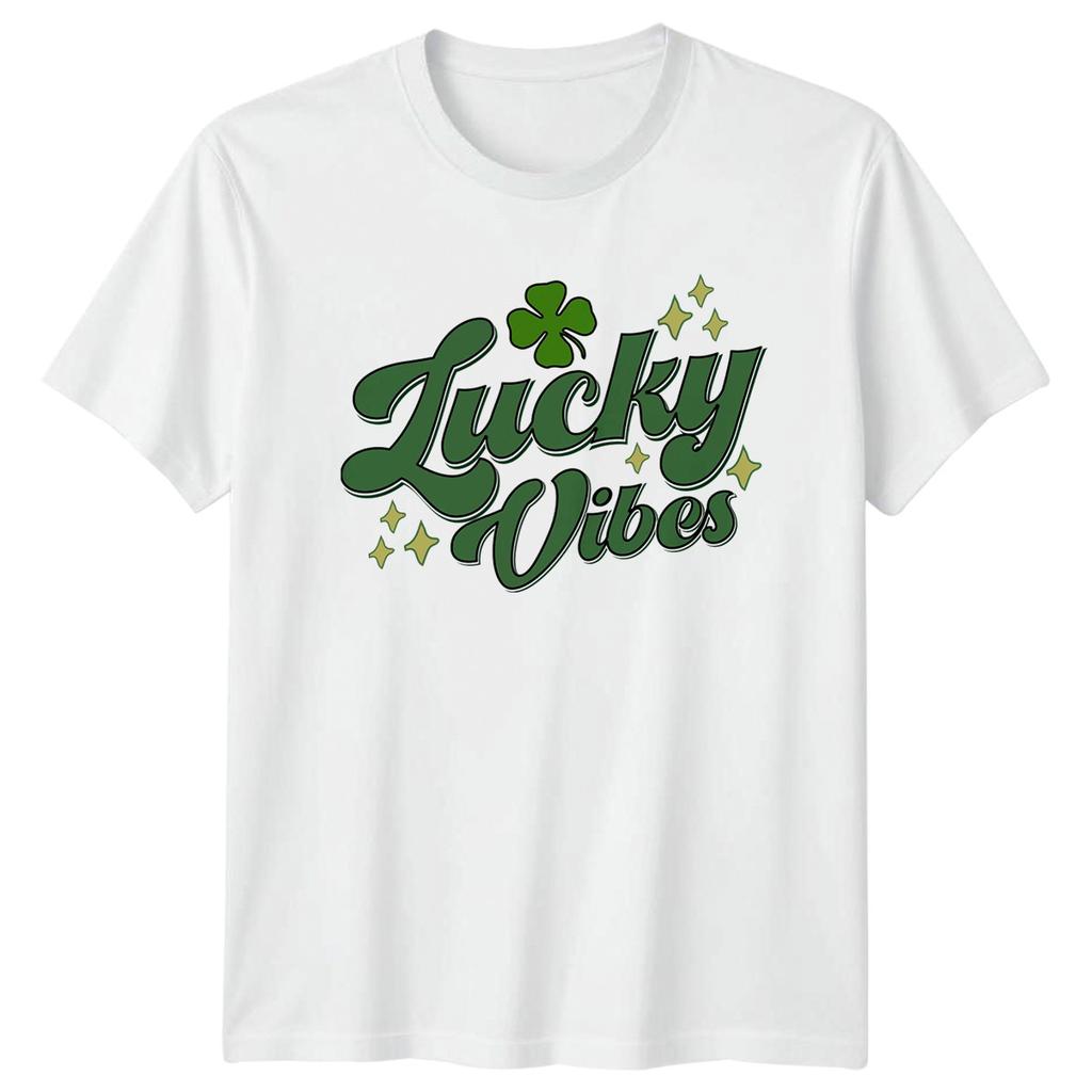 Lucky Vibes TShirt St Patricks Day Holiday Gift For Him And Her