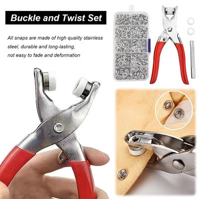 100 Set Metal Snap Button Kit Pearl Snaps for Fabric with Snap Pliers Snap Fasteners Kit for DIY Crafts Clothes Hats and Sewing