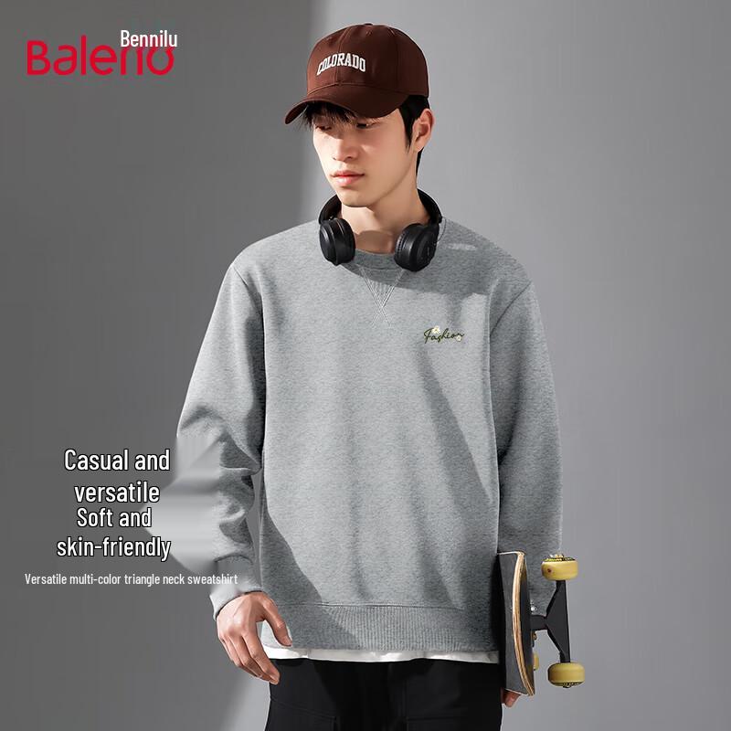 Baleno Men's Retro Loose Fit JPB Print Crewneck Sweatshirt