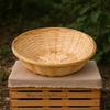 Round Bamboo Basket Handwoven Woven OpenWeave Storage Item for Tabletop