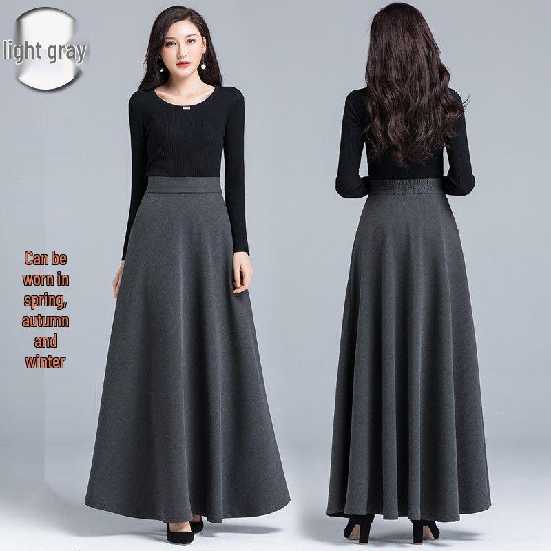 Damen Winter Wollrock mit hohem Bund, A-Linie, mittellang - Warm, Vielseitig, Kälteschutz, Figurschmeichelnd, Weiter Saum.