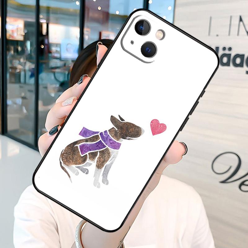 English Bull Terrier Dog Bumper Phone Case For iPhone 11 12 13 14 15 16 Pro X XR XS Max Plus Back Cover