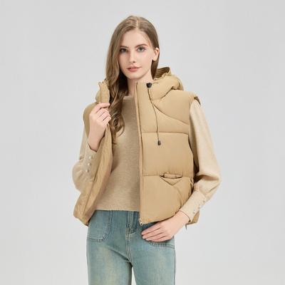 New Winter Hooded Vest Versatile Fashion Skinny Cotton Shoulder Cut Loose Ladies Cotton Vest