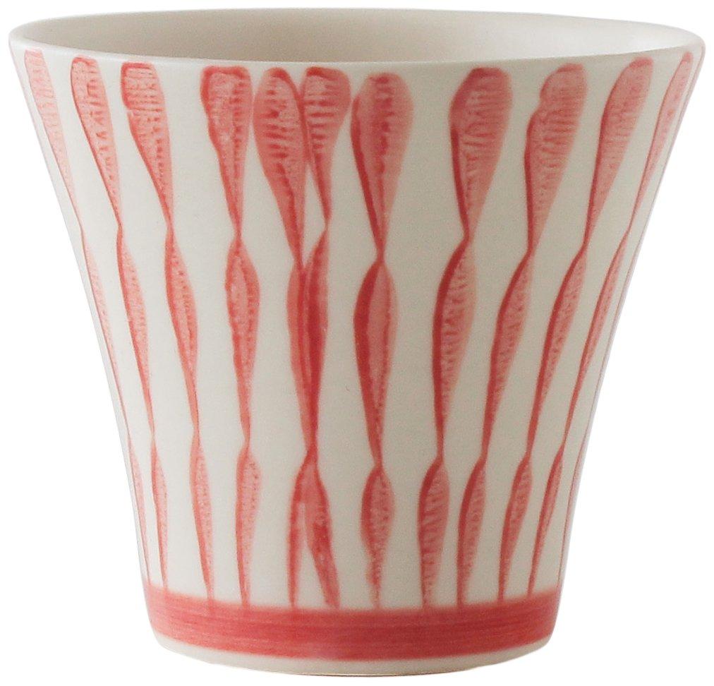 Hasami ware teacup Yunomi Tokusa 8cm x H 135cc / (Japanese teacup) - pattern, red, approx. 6.9cm,