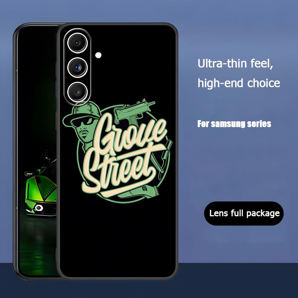 

Grove street G-TA Game Hot Phone Case For Samsung Galaxy S26 S25 S24 S23 S22 S21 Plus Ultra Note20 Soft Black Galaxy S20