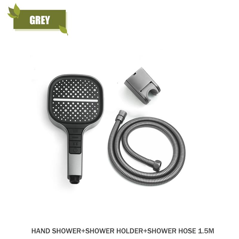 ABS Hand Shower Brushed Gold Chrome White Black 7 Modes Hand Held Shower Wall Mounted Adjustable Holder Hand Hold Shower Head