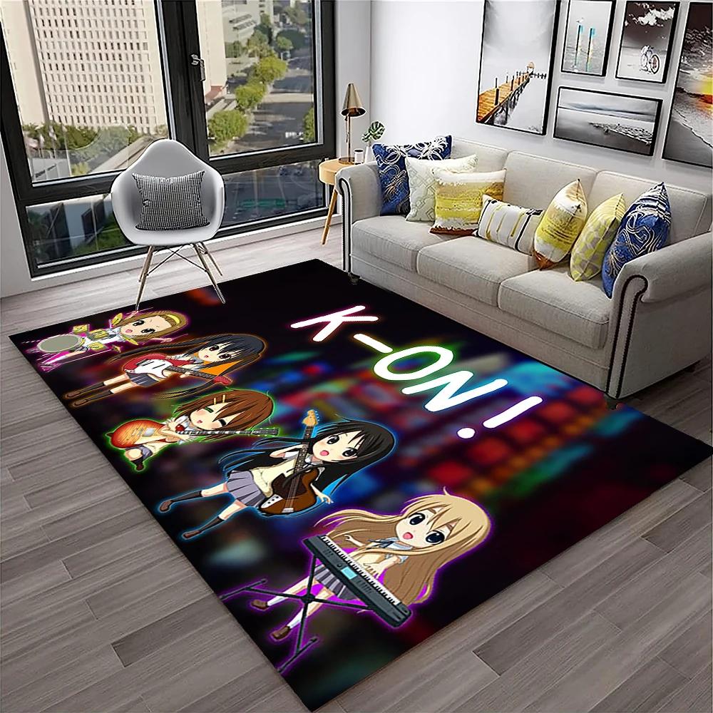 Kawaii Girls K-ON Cartoon Cute Lolita Carpet Rug for Home Living Room Bedroom Sofa Doormat Decor,kid Area Rug Non-slip Floor Mat