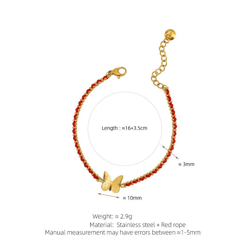 Pulsera Roja de Año Nuevo Tejida a Mano para Mujer con Cuentas Doradas - Regalo Tai Sui