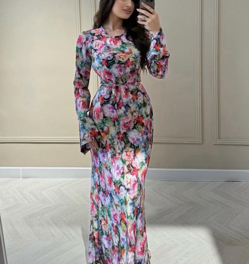 

Autumn Women s Printed Flare Sleeve Dress M рожевий
