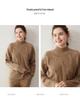 Women's Cashmere Half-High Neck Cable Knit Pullover - Thick, Loose & Cozy for Autumn/Winter.