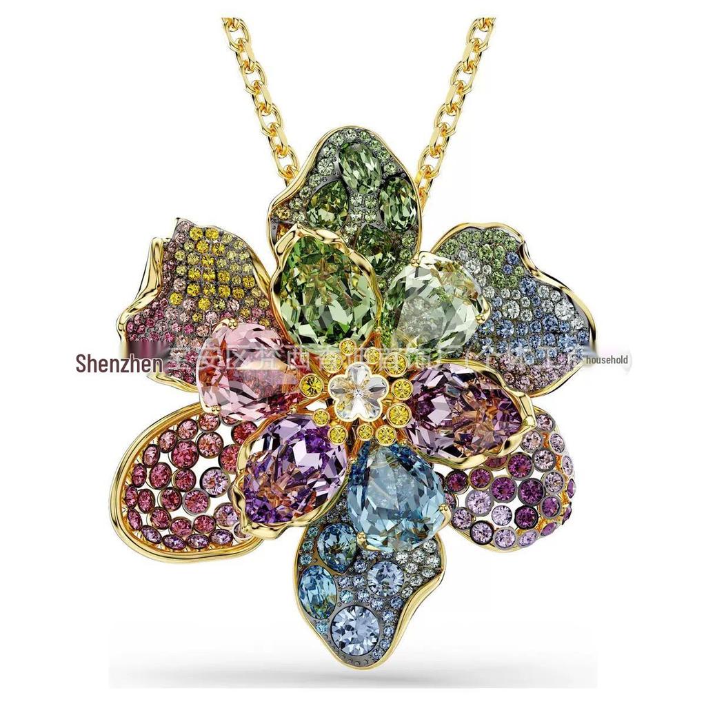 Idyllia Flower Dopamine Jewelry Set: Necklace, Bracelet, Earrings, Ring with Austria Crystals
