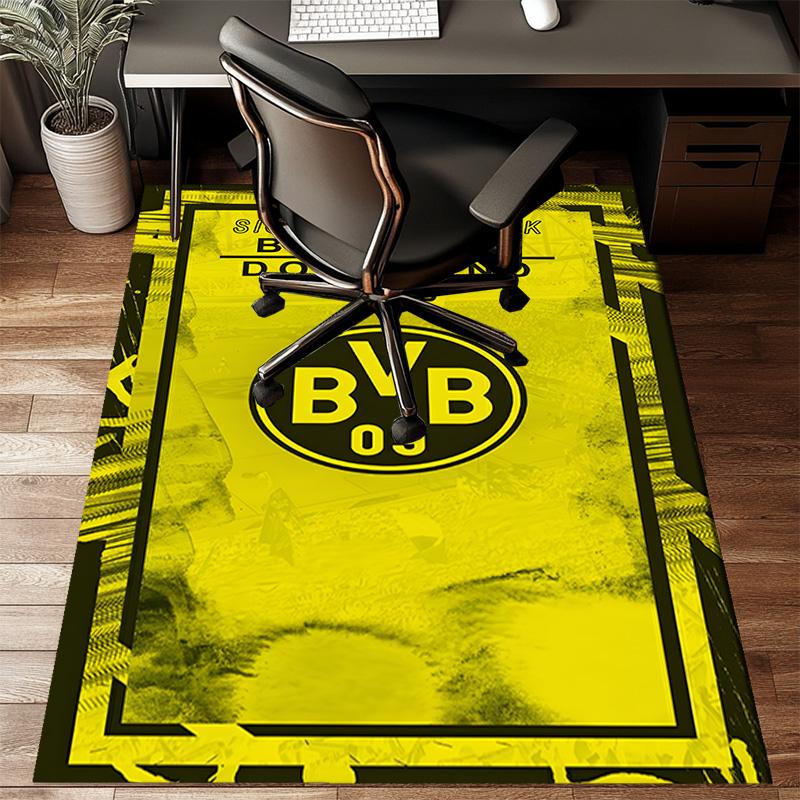 Bvb Soccer Ball Design Printed Office Carpet Chair Cushion Entryway Rug, Rugs for Living Room, Bedroom Christmas gifts