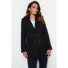 Mink Double Button Detailed Pocket Lined Blazer Woven Jacket Tctss22ce025
