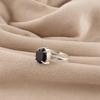 Anello Fatto a Mano in Argento Sterling 925 con Pietra Naturale di Onice Nero da Donna per Regalo di Anniversario RR-81-17