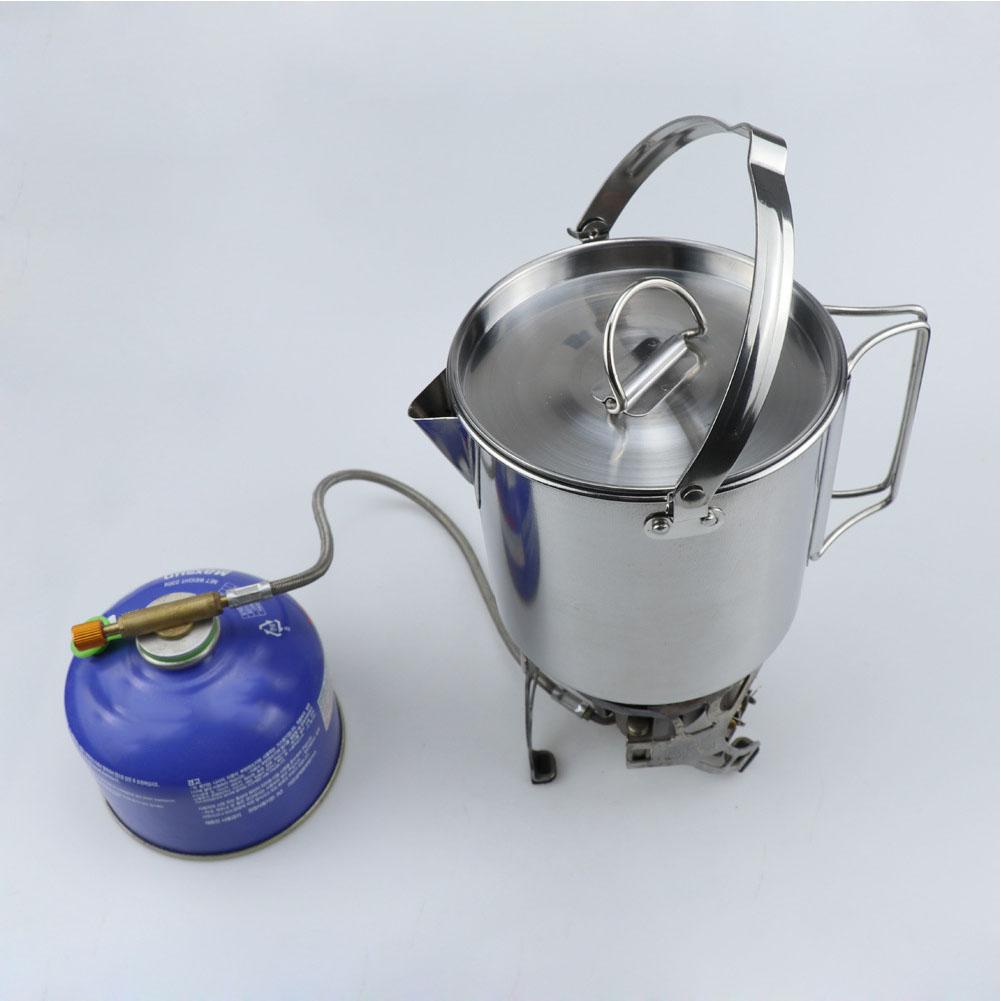 1.2L Outdoors Portable Folding Stainless Steel Kettle Cookware Coffee Tea Picnic Camping Pot