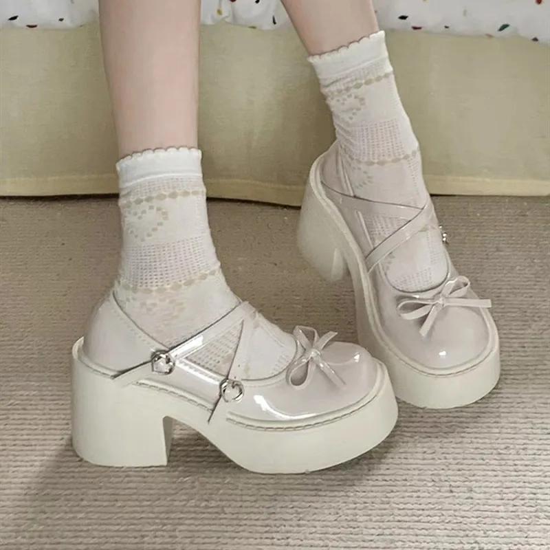 Fashion Womens Shoes Fashion Mary Jane Shoes Japanese Style Round Head Jk Skirt Shoe Platform High Heels Single Oes Cosplay Women Shoes