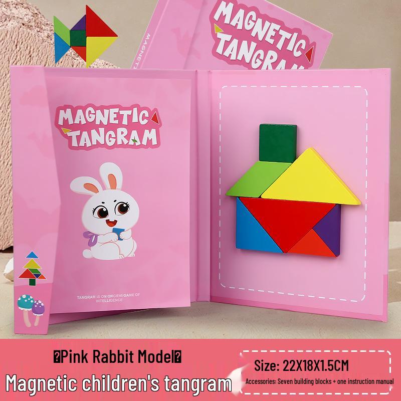 Magnetic Tangram Puzzle for Young Children - Educational Wooden Toy for Early Learning