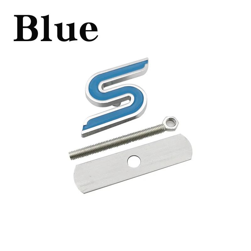 1Pc 3D Metal S Front Grille Chrome Emblem Badge Car Stickers Decals for Focus Fiesta Ecosport Kuga Mondeo Everest Car Styling