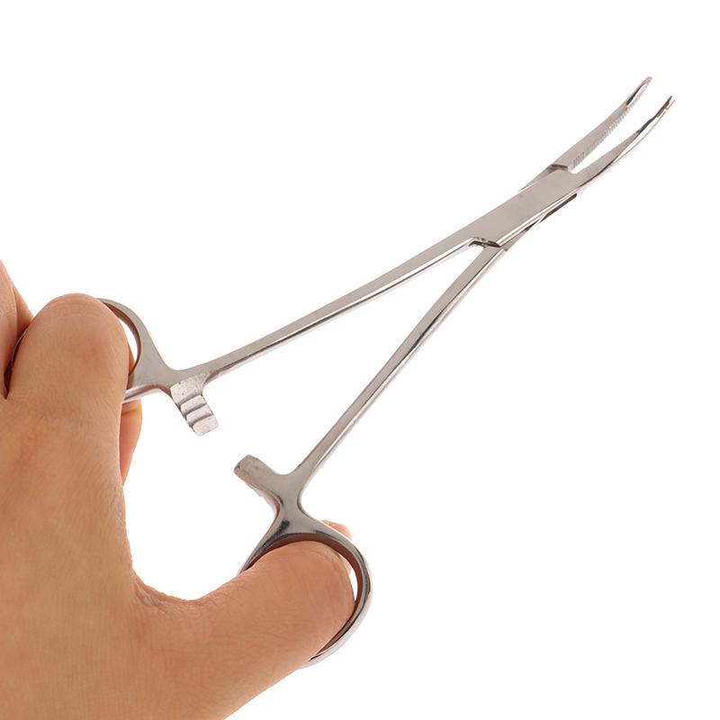 12.5/14/16/18 Cm Bent-Nose/Straight Curved Stainless Steel Locking Elbow Scissors Pliers Hemostatic Forceps Clamp Pliers
