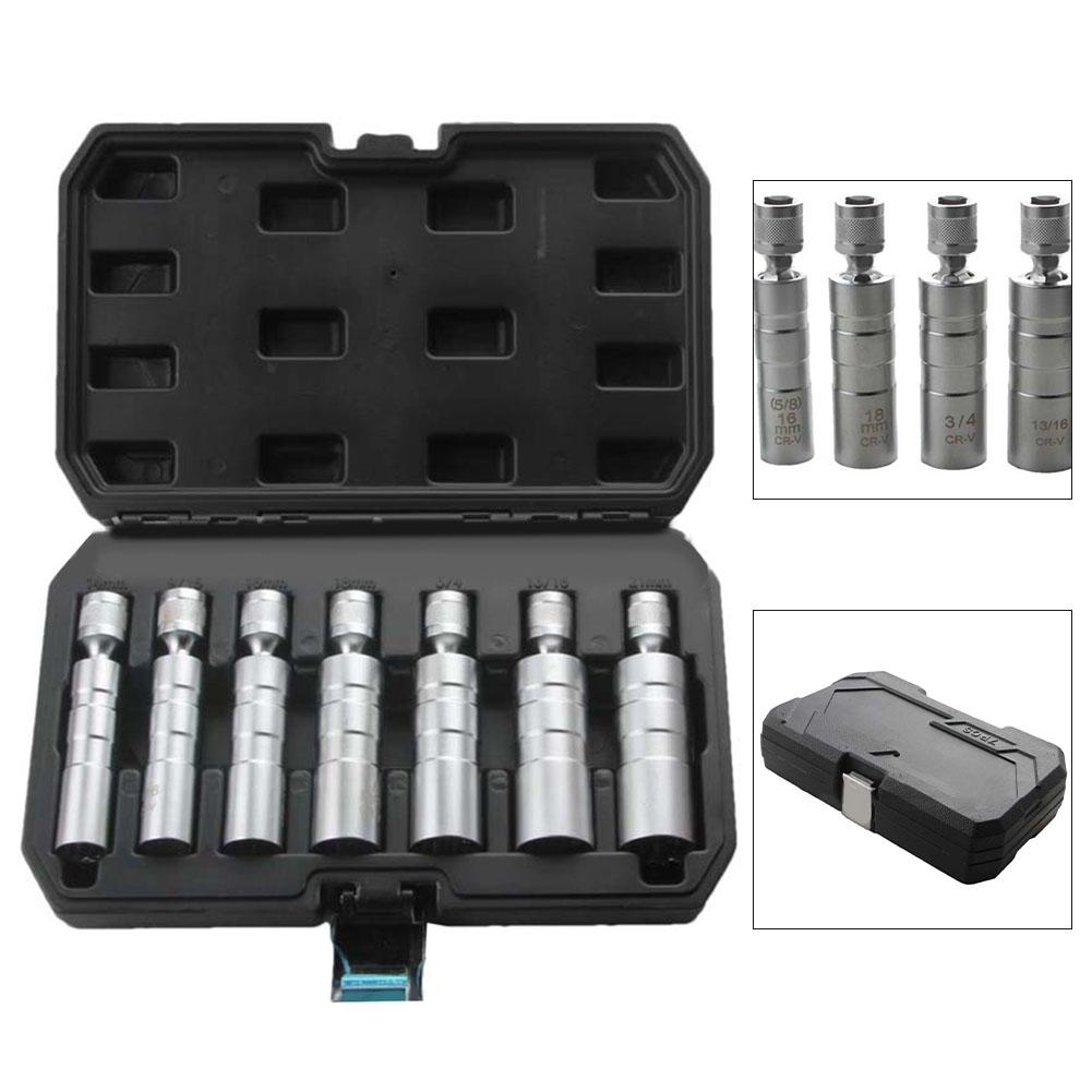 7pcs Spark Socket Set with Magnetic Design for 3/8 Inch Wrench Essential Tool for Mechanics and DIY Enthusiasts