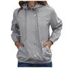 Women's Fashion-Simple Solid Color Outdoor Sports Single-breasted Pocket Windproof And Rainproof Hooded Windbreaker Pocket  Jacket