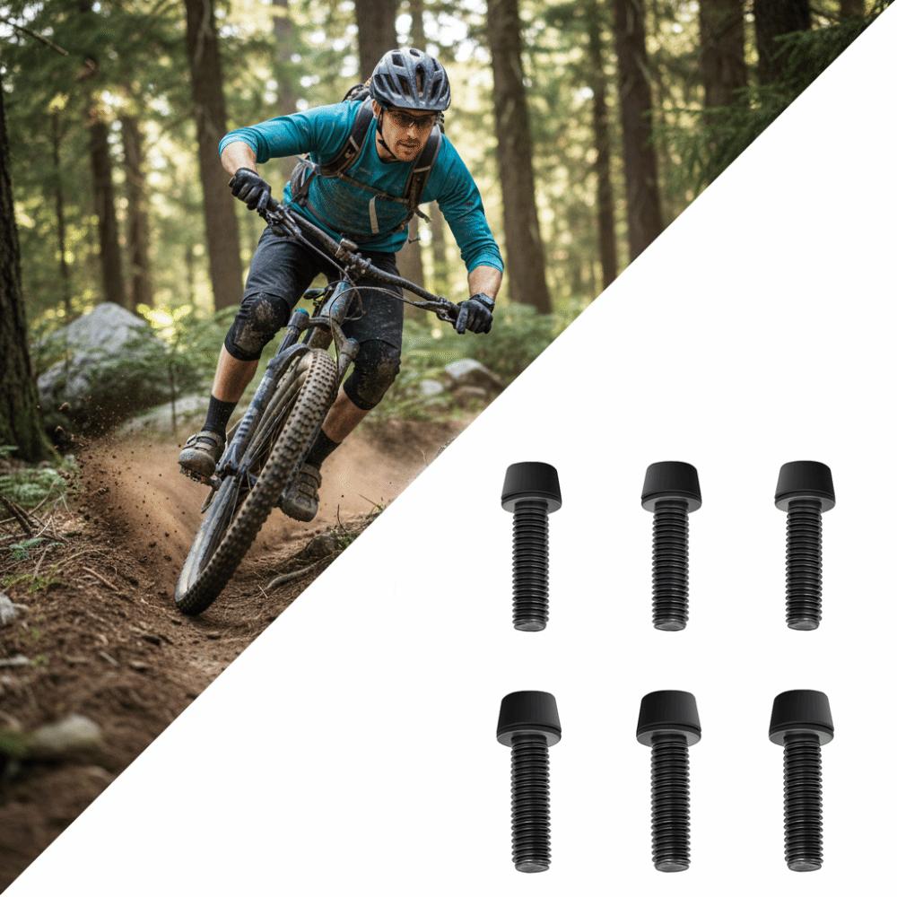6 Pcs Stainless Steel Handlebar Screws with Washer Bike Stem Bolts  for Bicycle Upgrade