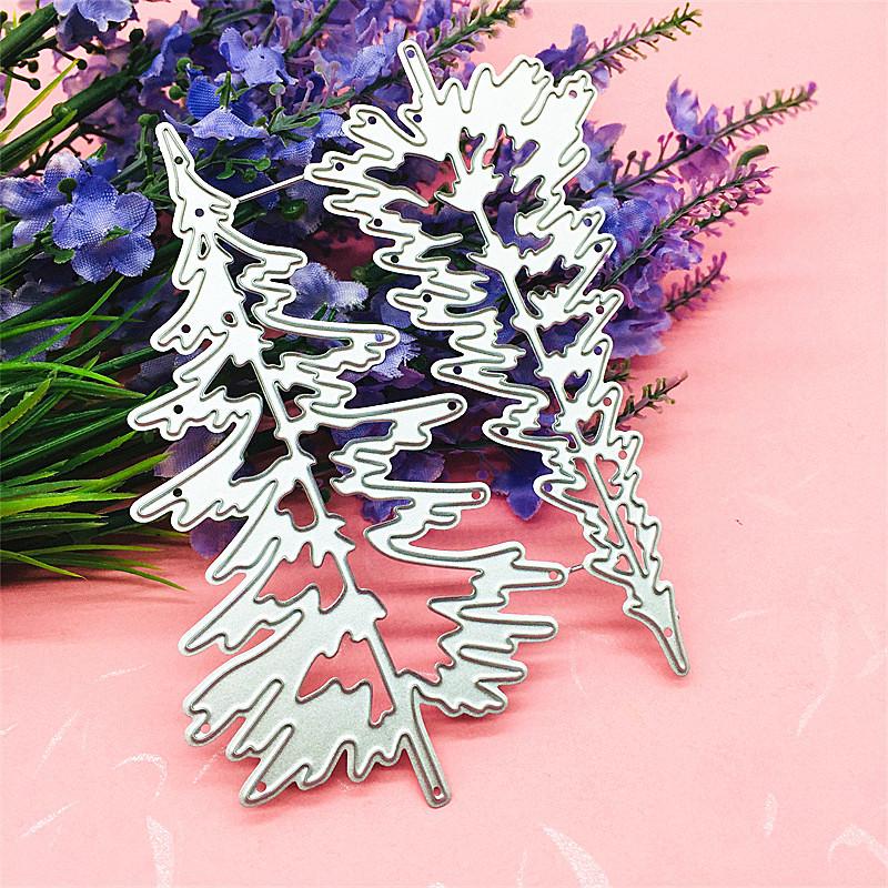 1/2/4Pcs Paper Album Knife Embossing Decor Christmas Trees Diy Metal Cutting Dies Stencil Scrapbooking Card Stamp Craft Mould