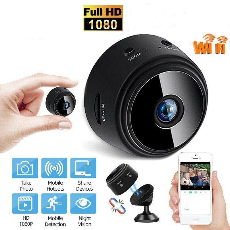 Telecamera wireless Wi-Fi A9 1080p HD con rilevamento del movimento e telecomando per animali domestici (Nessun filo di serpente)
