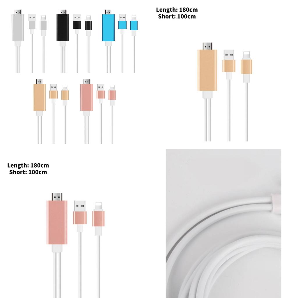 Apple 14 Hdmi Screen Mirroring Cable With Lightning Connector For Phone To Tv Display