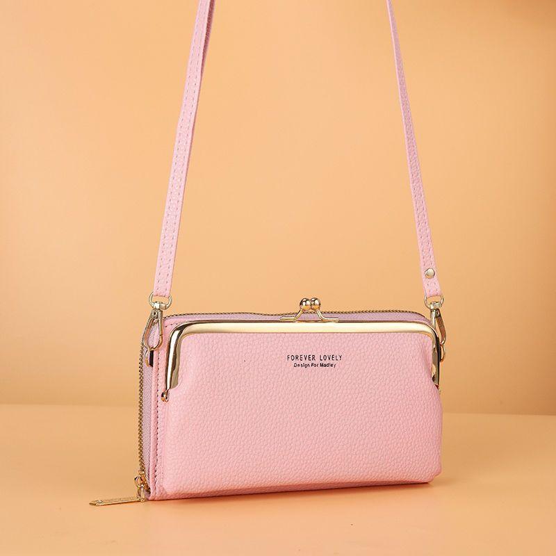 Mobile Phone Bag Female Litchi Grain Messenger Bag Student Versatile Dual-purpose Purse Fashion Makeup Bag Mini Bag