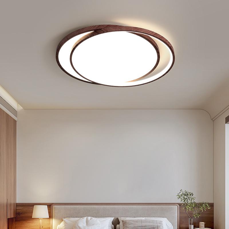 Modern Led Ceiling Lights Peach Wood Grain Bedroom Simple Surface Led Ceiling Lamp Dimmable For Living Room Bedroom Dining Room