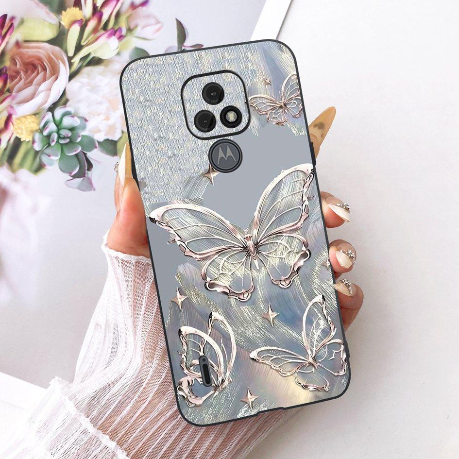 For Motorola Moto E7 Plus Case XT2081-1 Fashion Butterfly Bowknot Soft Silicone Cover For Moto E7 E7i Power XT2097-13 TPU Fundas