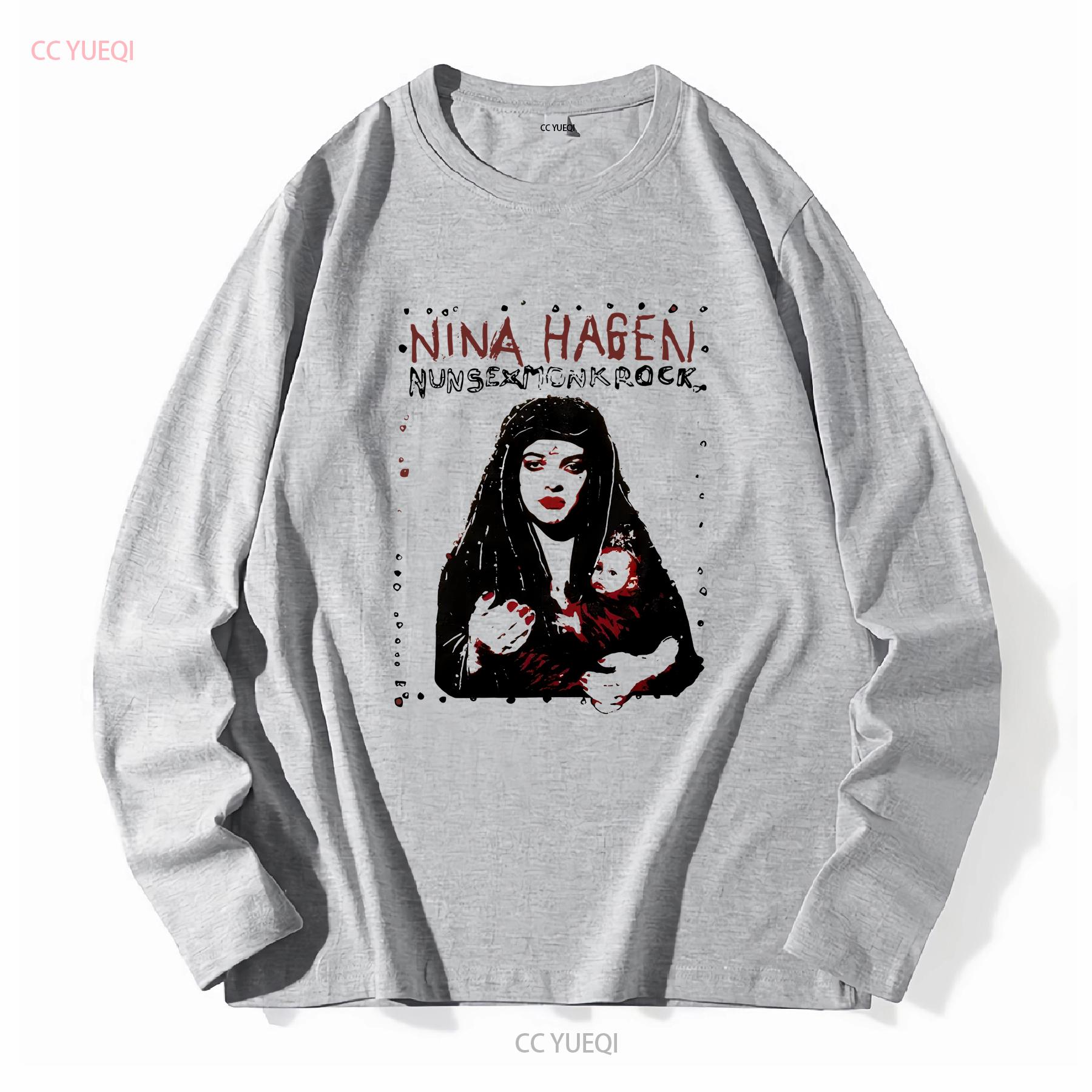 Винтажная футболка NunSe x MonkRock NINA HAGEN Классическая Белая винтажная Стильная с принтом Универсальная Стильная Немного укороченная Для повседневной носки 4XL