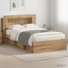 Bed Frame with Storage Space Artisan Oak 120 X 190 Cm
