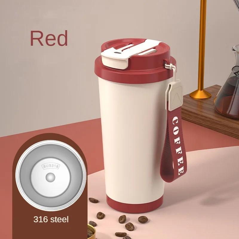 530ml stainless steel Thermos Coffee Cup Double Wall 316 Stainless Steel Vacuum Insulated Cup with Straw for Coffee Tumbler Gift