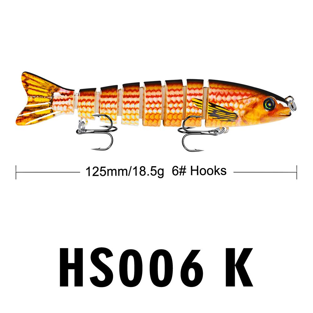 Sinking Multi-Jointed Fishing Lure 12.5cm 19g Lifelike 8 Segments Swimbait Fishing Tackle