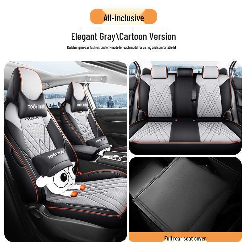 Mazda Angkesaila Five-Seater Cartoon Leather Car Seat Covers for All Seasons