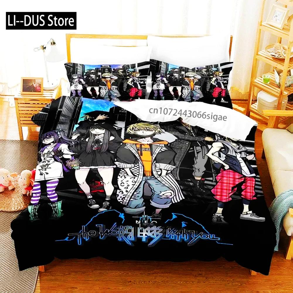 Anime The World Ends With You Neku Sakuraba Bedding Set Duvet Cover Bed Set Quilt Cover Pillowcase Comforter King Queen Size
