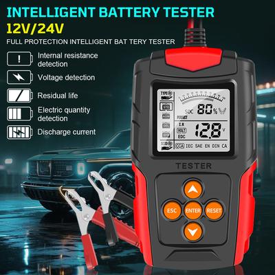 Digital 12V 24V Battery Analyzer Test Tool Car Motorcycle Battery Tester SOH SOC CCA IR Measurement for Car Truck