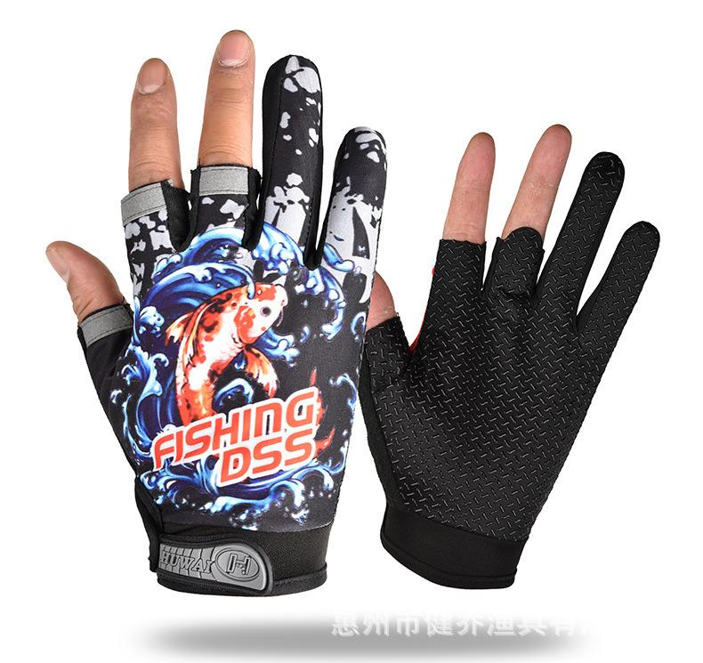 Leaking Three Fingers Luya Fly Knock Sea Fishing Fingerless Fishing Gloves