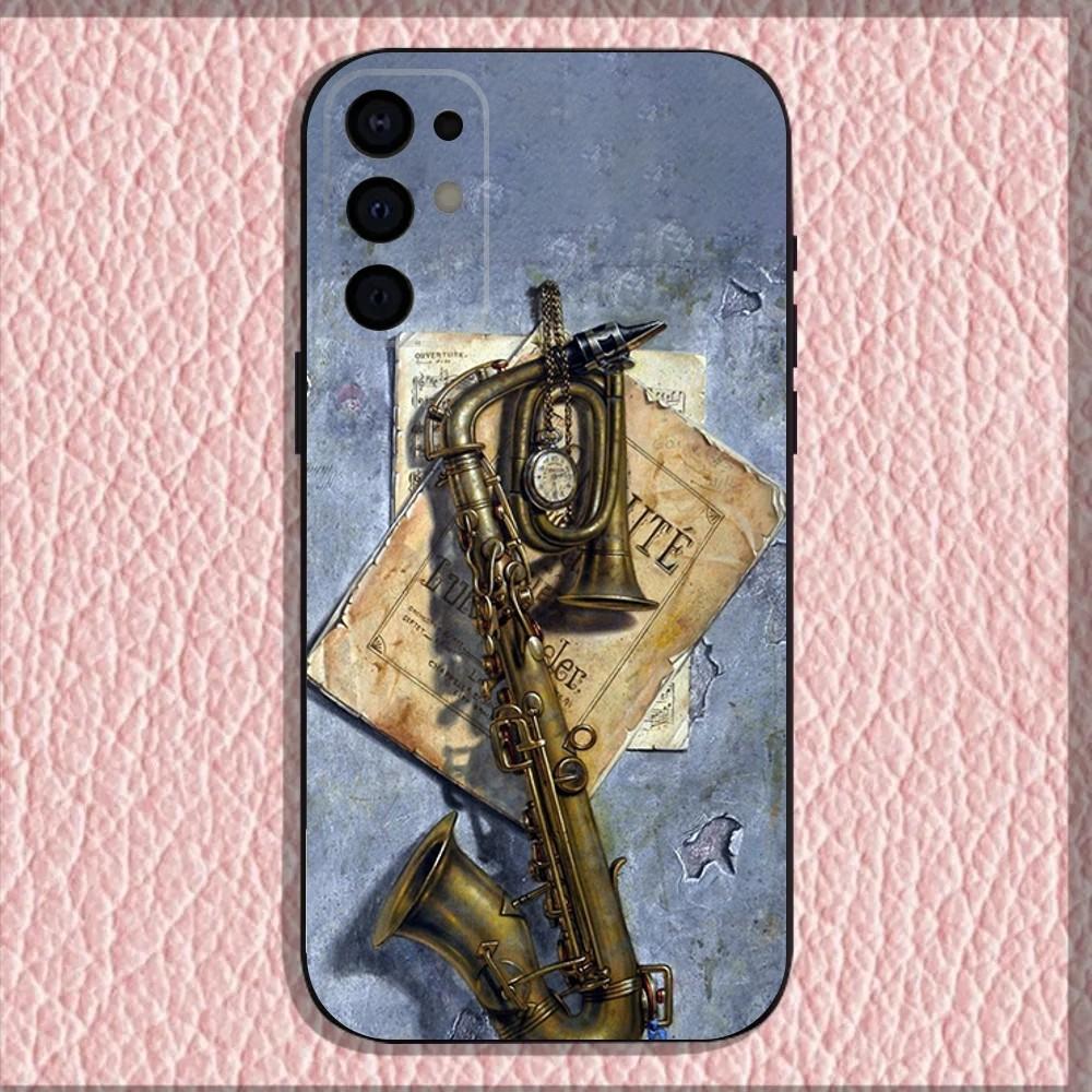 Saxophone Music Phone Case For Samsung S25,S24,S21,S22,S23,S30,Ultra,S20,Plus,Fe,Lite,Note,10,9,5G Black Cover